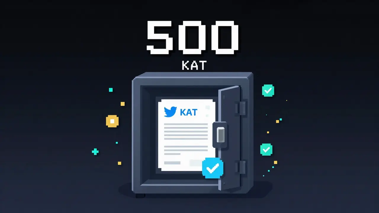 User staking KAT tokens with a countdown timer and encrypted data safe in digital interface.