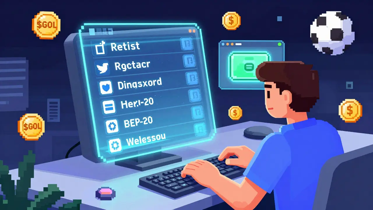 Player completing 13 steps on a holographic checklist with wallet and Footballcraft app visible.