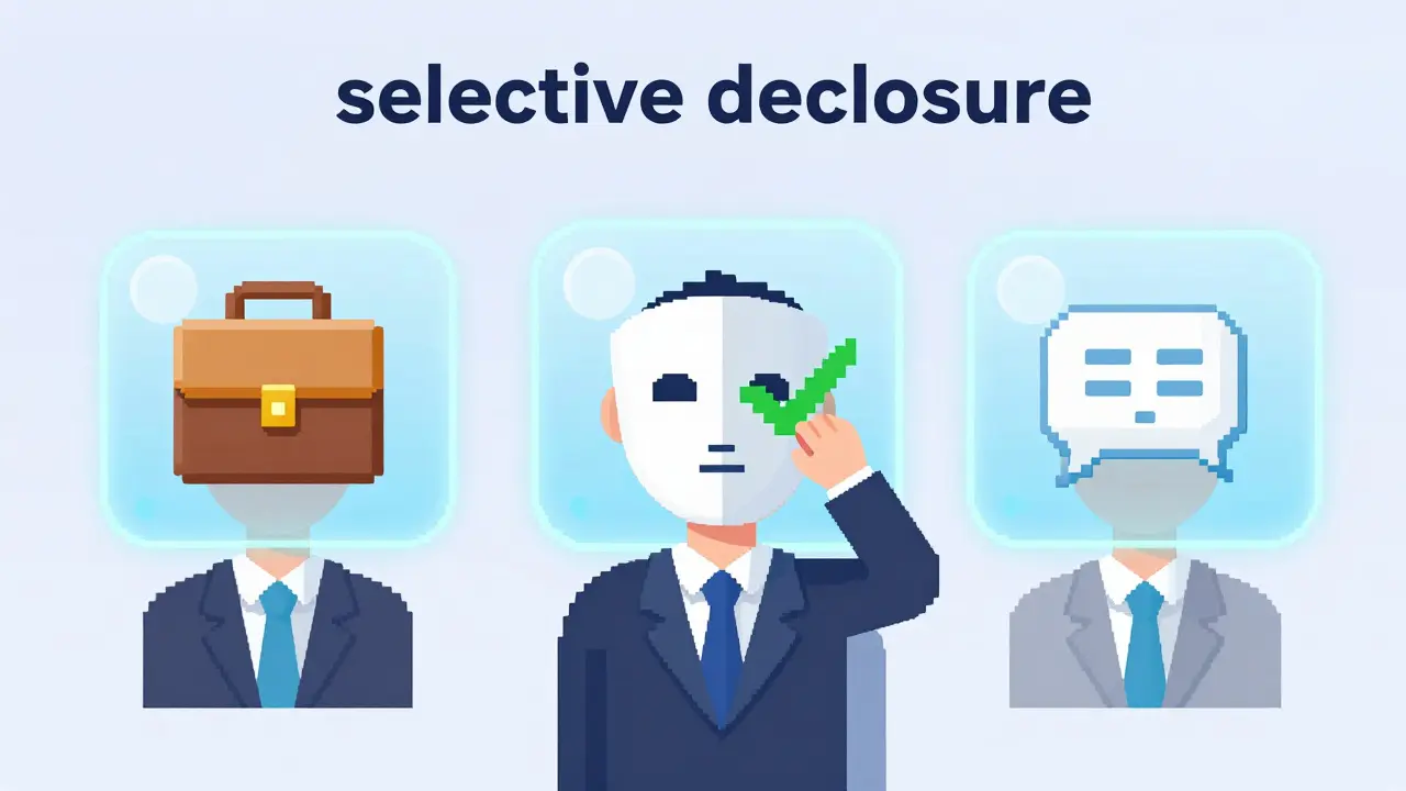 Pixel art of a person managing multiple digital identity personas in floating glowing bubbles.