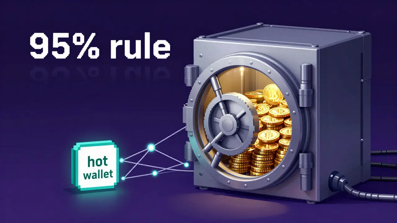 Pixel art showing a secure cold storage vault protecting digital assets.