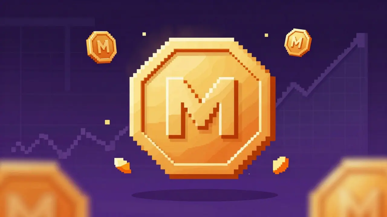 Golden MEDIA crypto token with burning fragments symbolizing deflationary supply
