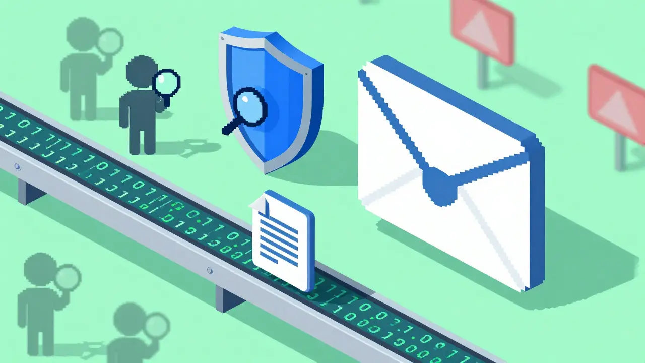 Pixel art of a secure PDF distribution process blocking threats