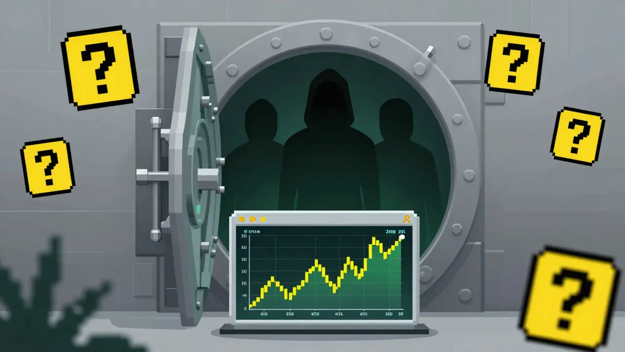 Pixel art illustrating anonymous team and market liquidity risks