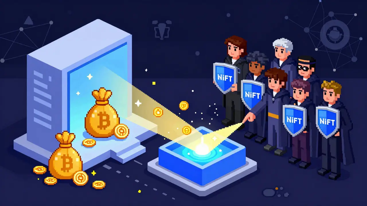 Pixel art of projects offering bribes to governors for pool support