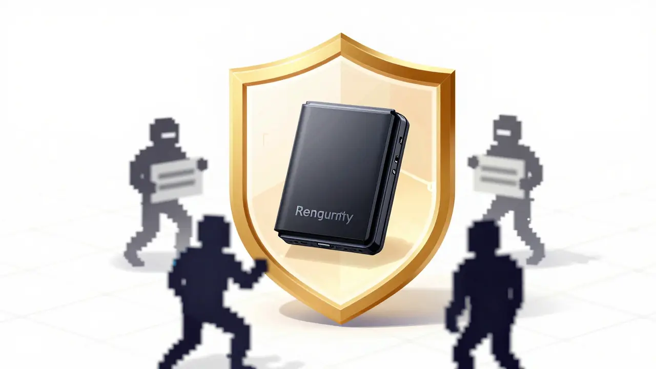 Hardware wallet protected by a digital security shield