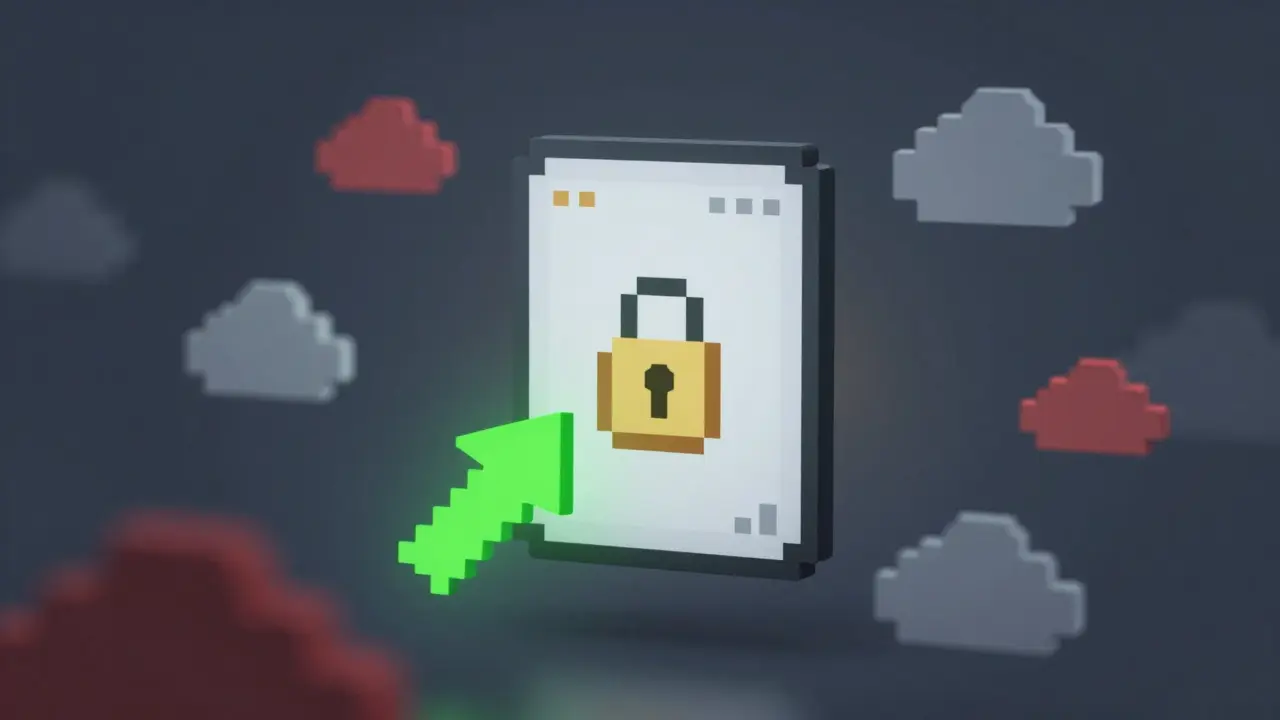 Pixel art of a digital wallet surrounded by floating rumor clouds