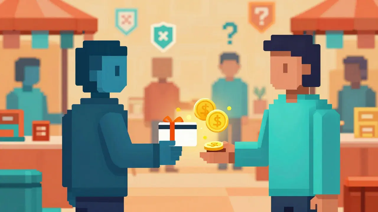 Pixel art of peer-to-peer crypto trading scene